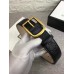 Gucci Width 3.8cm GG Textured Belts Black/Gold 2018