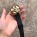 Gucci Width 2.5cm Leather Belt With Metal Flower 431438 Black 2018