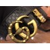 Gucci Leather Belt With Double G Buckle With Snake 458949 2018