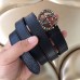 Gucci Crystal GG Buckle Leather Belts Black 2018