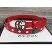 Gucci Width 20mm Crystal Belt With Double G Buckle 466749 Red 2017