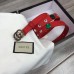 Gucci Width 20mm Crystal Belt With Double G Buckle 466749 Red 2017