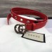 Gucci Width 20mm Crystal Belt With Double G Buckle 466749 Red 2017