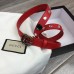 Gucci Width 20mm Crystal Belt With Double G Buckle 466749 Red 2017