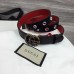 Gucci Width 20mm Crystal Belt With Double G Buckle 466749 Black 2017