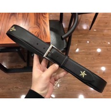 Gucci Width 38mm Bees and Stars Leather Belt 495125 Black with Silver Hardware 2018