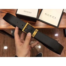 Gucci Width 38mm Leather Belt With Bees 495122 Black with Gold Hardware 2018