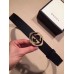 GUCCI  IRREGULAR BUCKLE CALFSKIN BELT GOLD/SLIVER 2017