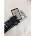 Gucci Width 3.5cm Crocodile Textured Square Buckle Black/Silver 2018