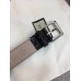 Gucci Width 3.5cm Crocodile Textured Square Buckle Black/Silver 2018