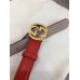 Gucci Width 2.5cm Calfkin Round Buckle Belt Red/Gold 2018