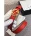 Gucci Width 2.5cm Calfkin Round Buckle Belt Red/Gold 2018