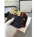 Gucci Width 3.7cm Grained Calfkin Round Buckle Double Belt  Black/Red/Gold 2018