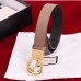 Gucci Grained Calfkin Square Buckle Double Belt Black/Coffee 2018