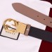 Gucci Grained Calfkin Square Buckle Double Belt Black/Coffee 2018