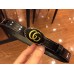 Gucci Leather Belt with Oval Enameled Buckle 20mm Width Black 2018