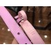 Gucci Leather Belt with Oval Enameled Buckle 20mm Width Pink 2018