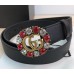 Gucci GG and Crystal Buckle Belt 35mm Width Black 2017