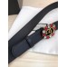 Gucci GG and Crystal Buckle Belt 35mm Width Black 2017