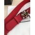 Gucci GG and Crystal Buckle Belt 35mm Width Red 2017