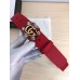 Gucci GG and Crystal Buckle Belt 35mm Width Red 2017