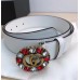 Gucci GG and Crystal Buckle Belt 35mm Width White 2017