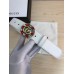 Gucci GG and Crystal Buckle Belt 35mm Width White 2017