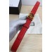 Gucci GG Semi-Circle Buckle Belt 25mm Width Red 2017