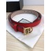 Gucci GG Semi-Circle Buckle Belt 25mm Width Red 2017