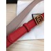 Gucci GG Semi-Circle Buckle Belt 25mm Width Red 2017