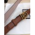 Gucci GG Semi-Circle Buckle Belt 25mm Width Brown 2017