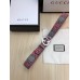 Gucci GG Print Belt with Silver Heart Buckle 35mm Width Grey/Pink 2017