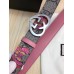 Gucci GG Print Belt with Silver Heart Buckle 35mm Width Grey/Pink 2017