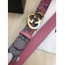 Gucci GG Print Belt with Gold Heart Buckle 35mm Width Grey/Pink 2017