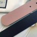 Gucci Width 3.5cm Pearl Double G Buckle Leather Belt Pink 2017