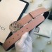 Gucci Width 3.5cm Pearl Double G Buckle Leather Belt Pink 2017