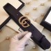 Gucci Width 3.5cm Pearl Double G Buckle Leather Belt Black 2017