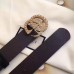 Gucci Width 3.5cm Pearl Double G Buckle Leather Belt Black 2017