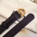 Gucci Width 3.5cm Pearl Double G Buckle Leather Belt Black 2017