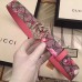 Gucci Width 3.5CM Crystal Double G Buckle Blooms Print Belt Pink 2017