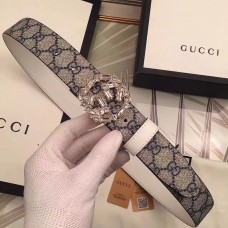 Gucci Width 3.5CM Crystal Double G Buckle Blooms Print Belt 05 2017
