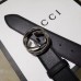 Gucci 3.8cm Wide grained Leather Belt With silver gg buckle