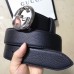 Gucci 3.8cm Wide grained Leather Belt With silver gg buckle