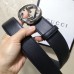 Gucci 3.8cm Wide grained Leather Belt With silver gg buckle