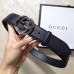 Gucci 3.8cm Wide grained Leather Belt With silver gg buckle