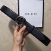 Gucci 3.8cm Wide grained Leather Belt With silver gg buckle