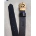 Gucci 3.8cm Wide grained Leather Belt With gold gg buckle 02