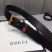 gucci 3.5cm width men's leather belt with web black 495125