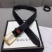 gucci 3.5cm width men's leather belt with web black 495125