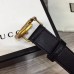 Gucci 3cm Wide Leather Belt With gold gg buckle